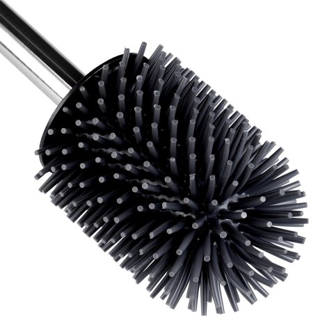 Grupa Orion Sp. z o.o. Szczotka do toalety silikonowa ze stojakiem i szczypcami czarna 42 cm