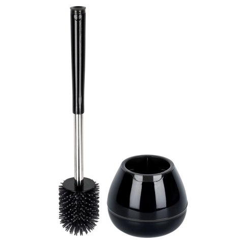 Grupa Orion Sp. z o.o. Szczotka do toalety silikonowa ze stojakiem i szczypcami czarna 42 cm