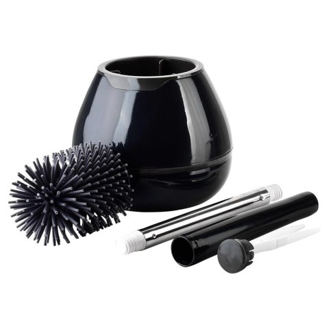 Grupa Orion Sp. z o.o. Szczotka do toalety silikonowa ze stojakiem i szczypcami czarna 42 cm