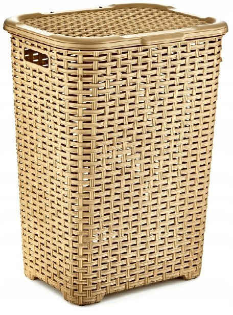 Kosz na bieliznę RATTAN 45l-beżowy 400x316x550