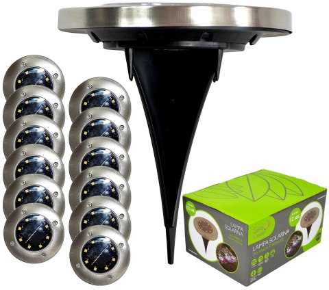LAMPA SOLARNA 8 LED SMD DO WBICIA W PODŁOŻE KPL.12SZT
