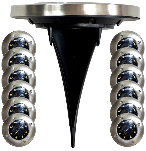 LAMPA SOLARNA 8 LED SMD DO WBICIA W PODŁOŻE KPL.12SZT
