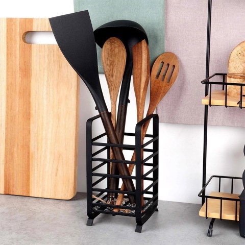 VLACHOS BROS S.A IMPORTS (NAVA),Valantis Vlachos Ociekacz stojak na sztućce metalowy czarny MISTY 17,5 cm