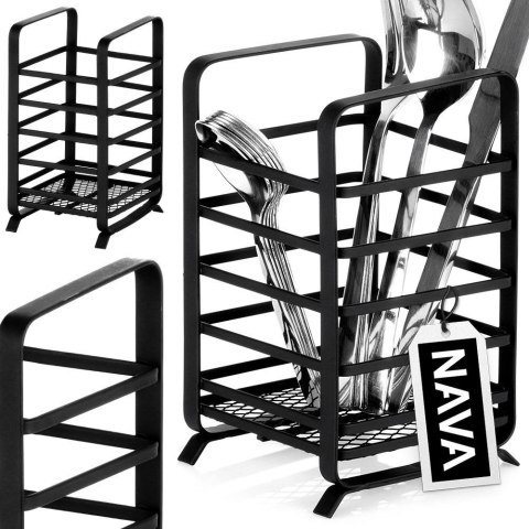 VLACHOS BROS S.A IMPORTS (NAVA),Valantis Vlachos Ociekacz stojak na sztućce metalowy czarny MISTY 17,5 cm