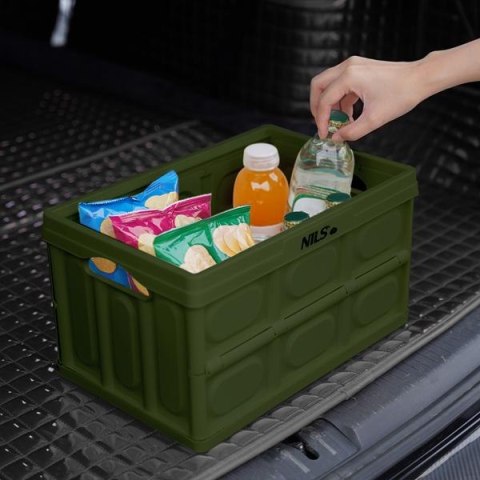 NCB4007 SKŁADANA SKRZYNIA KEMPINGOWA ZIELONA Z FUNKCJĄ STOŁU 2W1 NILS CAMP