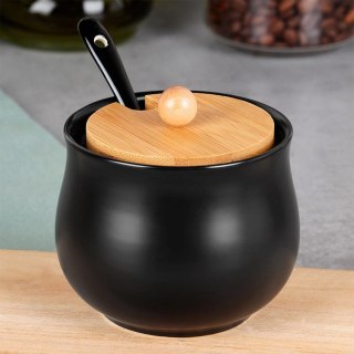 Orion Cukierniczka Ceramiczna VILDE 250 ml Czarna z Pokrywką i Łyżeczką