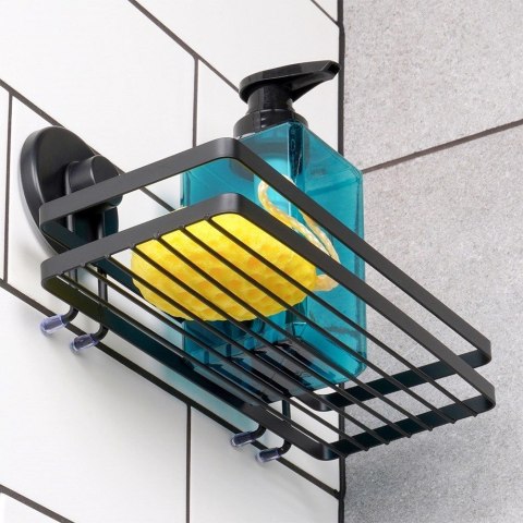 Grupa Orion Sp. z o.o. Półka pod Prysznic Ścienna Metalowa Czarna BATHROOM SOLUTIONS 25x10x8,5 cm