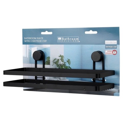 Grupa Orion Sp. z o.o. Półka pod Prysznic Ścienna Metalowa Czarna BATHROOM SOLUTIONS 25x10x8,5 cm