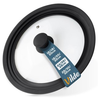 Grupa Orion Sp. z o.o. Pokrywka Szklana Uniwersalna Silikon 24 26 28 cm 3W1 VILDE Zmywarka