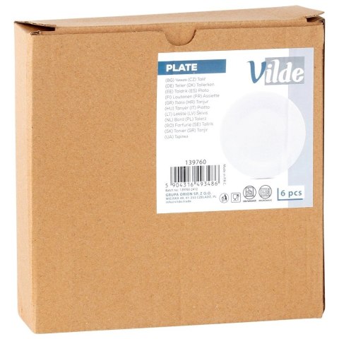 Grupa Orion Sp. z o.o. Talerze deserowe szklane białe 18 cm 6 szt.