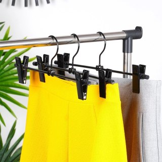 Grupa Orion Sp. z o.o. Wieszak na spodnie metalowy czarny z klipsami 3 szt.