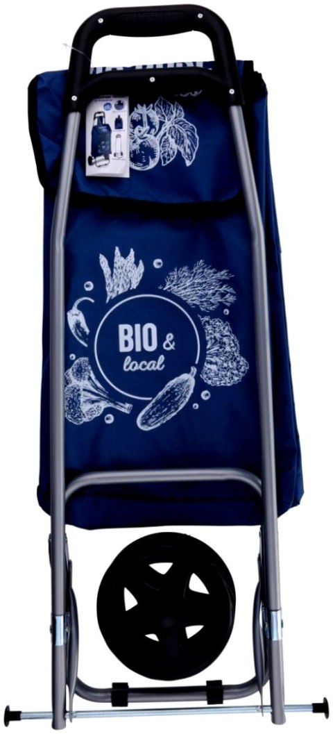WÓZEK TORBA NA KÓLKACH NA ZAKUPY ZE STELAŻEM 25L NIEBIESKI