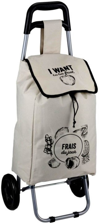 WÓZEK TORBA NA KÓŁKACH NA ZAKUPY ZE STELAŻEM 25L SZARY