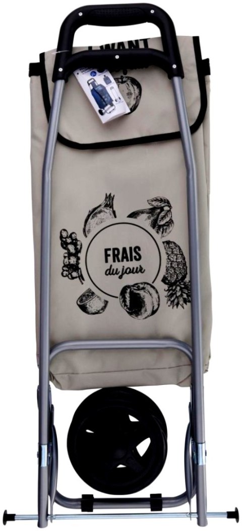 WÓZEK TORBA NA KÓŁKACH NA ZAKUPY ZE STELAŻEM 25L SZARY