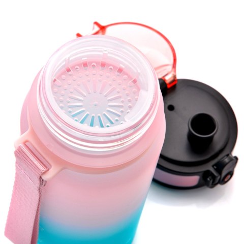 Bidon sportowy Meteor 350 ml różowy/turkusowy