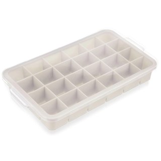 Grupa Orion Sp. z o.o. Forma do Kostek Lodu ORION z Pokrywką Silikonowa Beżowa 24 szt.