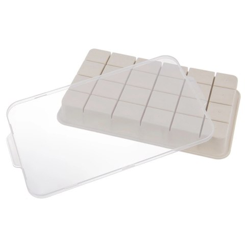 Grupa Orion Sp. z o.o. Forma do Kostek Lodu ORION z Pokrywką Silikonowa Beżowa 24 szt.