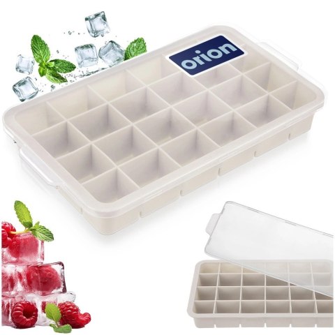 Grupa Orion Sp. z o.o. Forma do Kostek Lodu ORION z Pokrywką Silikonowa Beżowa 24 szt.