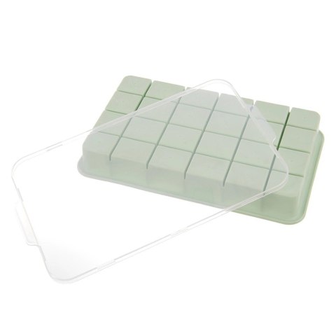 Grupa Orion Sp. z o.o. Forma do kostek lodu z pokrywką silikonowa zielona 22,5x13x3 cm