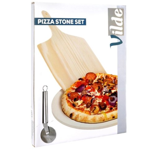 Grupa Orion Sp. z o.o. Kamień do pizzy szamotowy z łopatą i nożem 3 el.