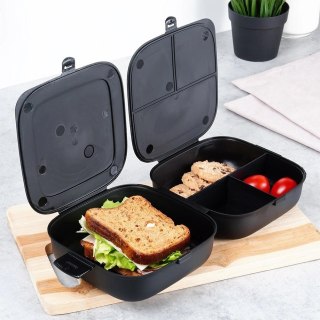 Grupa Orion Sp. z o.o. Pojemnik śniadaniowy lunchbox dzielony czarny 2x700 ml