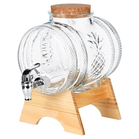 Grupa Orion Sp. z o.o. Słój Dozownik Dyspender do Napojów z Kranikiem Stojakiem Szklany ORION 3l