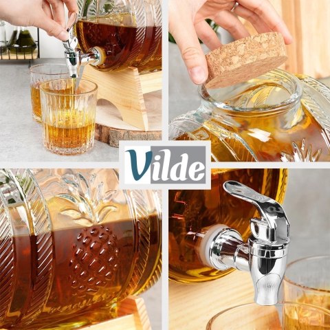 Grupa Orion Sp. z o.o. Słój Dozownik Dyspender do Napojów z Kranikiem Stojakiem Szklany ORION 3l