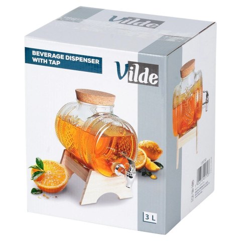 Grupa Orion Sp. z o.o. Słój Dozownik Dyspender do Napojów z Kranikiem Stojakiem Szklany ORION 3l