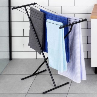 Grupa Orion Sp. z o.o. Suszarka na Pranie Ubrania Składana Metalowa Solidna Czarna VILDE 91 x 84cm