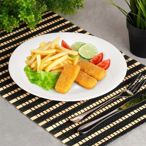 Grupa Orion Sp. z o.o. Talerze Obiadowe Płytkie Szkło Białe 6 szt. VILDE 25,5 cm Opalowe