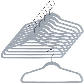 Grupa Orion Sp. z o.o. Wieszaki na ubrania welurowe szare obrotowe 45x24,5 cm 10 szt.