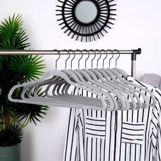 Grupa Orion Sp. z o.o. Wieszaki na ubrania welurowe szare obrotowe 45x24,5 cm 10 szt.