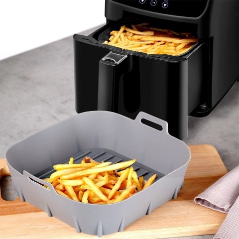 HIT Trading B.V. Wkład do Frytkownicy Air Fryer 1 szt. HIT Silikonowy Szary Kwadratowy 22 cm