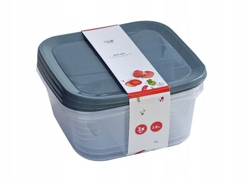 Kpl Pojemników kwadratowych POLY3 x 2,8 lt