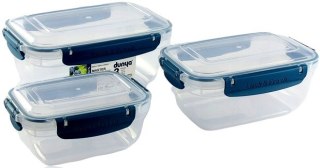 Kpl. Pojemników prostokątnych MASTER 3 cz /400,800,1400 ml/