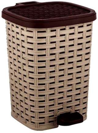 Pojemnik z pedałem 12l RATTAN -beżowy */ 272x249x342mm/ N