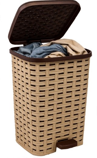 Pojemnik z pedałem 12l RATTAN -beżowy */ 272x249x342mm/ N