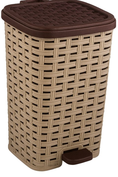 Pojemnik z pedałem 12l RATTAN -beżowy */ 272x249x342mm/ N