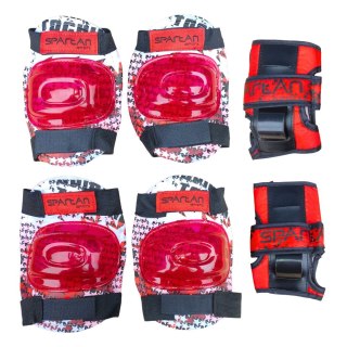 Spartan Zestaw Ochraniaczy Ochraniacze na Rolki Kolana Łokcie Nadgarstki SPARTAN L