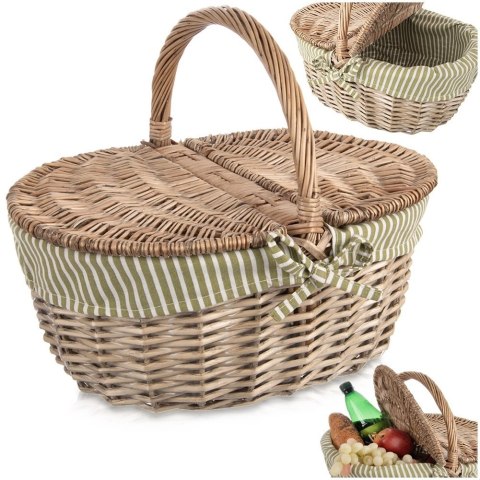 Grupa Orion Sp. z o.o. Kosz piknikowy wiklinowy zamykany 42x32x35 cm