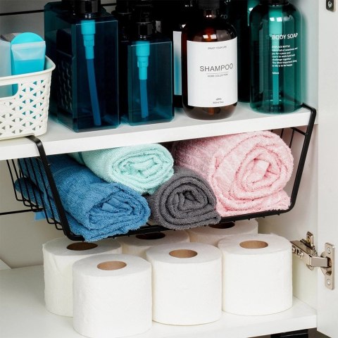 Grupa Orion Sp. z o.o. Koszyk podwieszany pod półkę metalowy czarny 40,5x26,5x14,5 cm