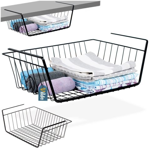 Grupa Orion Sp. z o.o. Koszyk podwieszany pod półkę metalowy czarny 40,5x26,5x14,5 cm