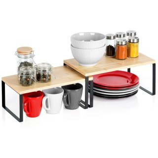 Grupa Orion Sp. z o.o. Półka kuchenna drewniana 33,5x19,5x16 cm / 33,5x18,5x13,5 cm 2 szt.