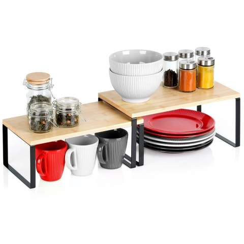 Grupa Orion Sp. z o.o. Półka kuchenna drewniana 33,5x19,5x16 cm / 33,5x18,5x13,5 cm 2 szt.