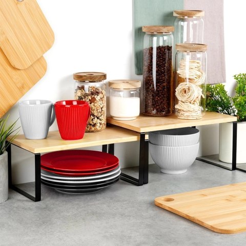 Grupa Orion Sp. z o.o. Półka kuchenna drewniana 33,5x19,5x16 cm / 33,5x18,5x13,5 cm 2 szt.