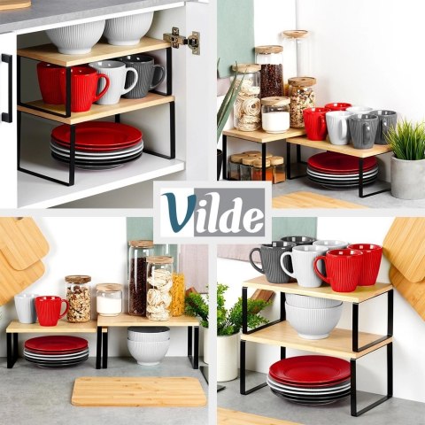 Grupa Orion Sp. z o.o. Półka kuchenna drewniana 33,5x19,5x16 cm / 33,5x18,5x13,5 cm 2 szt.