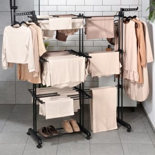 Grupa Orion Sp. z o.o. Suszarka na Pranie Pionowa Rozsuwana Regulowana Czarna ORION 130x64x172 cm