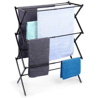 Grupa Orion Sp. z o.o. Suszarka na pranie metalowa czarna pionowa rozsuwana 44,5-75x37,5x105 cm