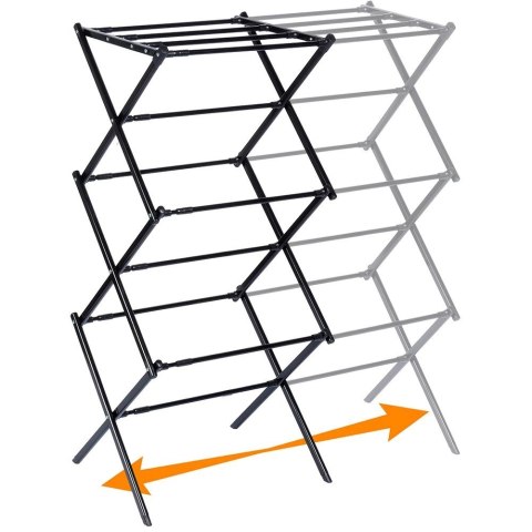 Grupa Orion Sp. z o.o. Suszarka na pranie metalowa czarna pionowa rozsuwana 44,5-75x37,5x105 cm
