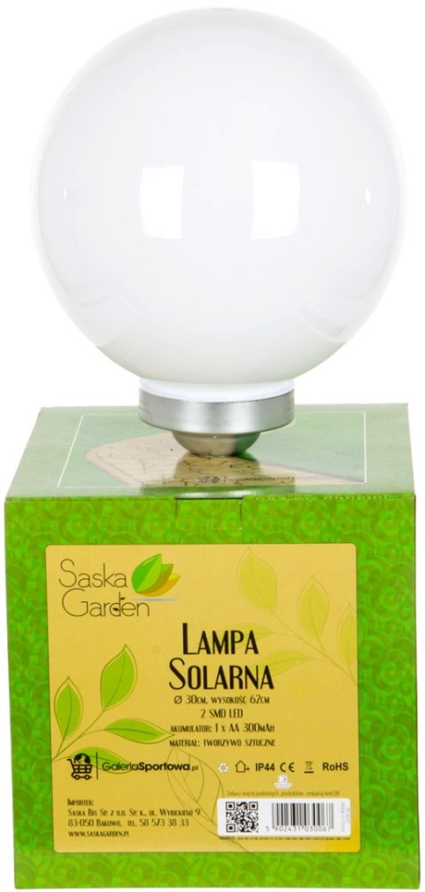 LAMPA SOLARNA KULA MLECZNA 30x62CM